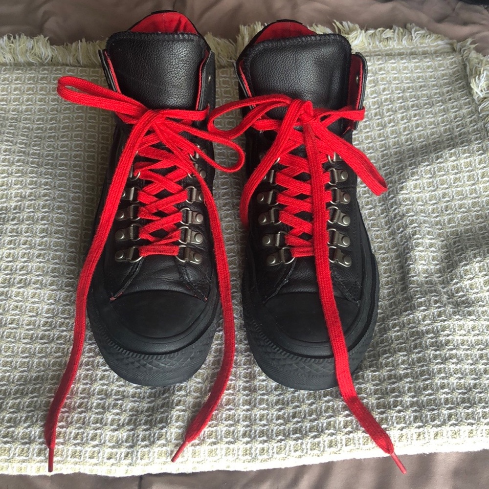 Black Leather Converse All Star